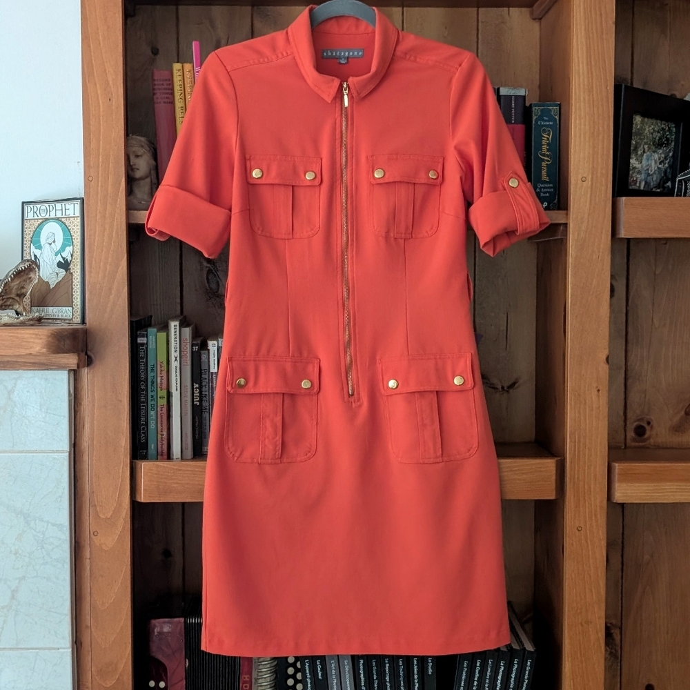 Orange Sharagano Mod Style Dress